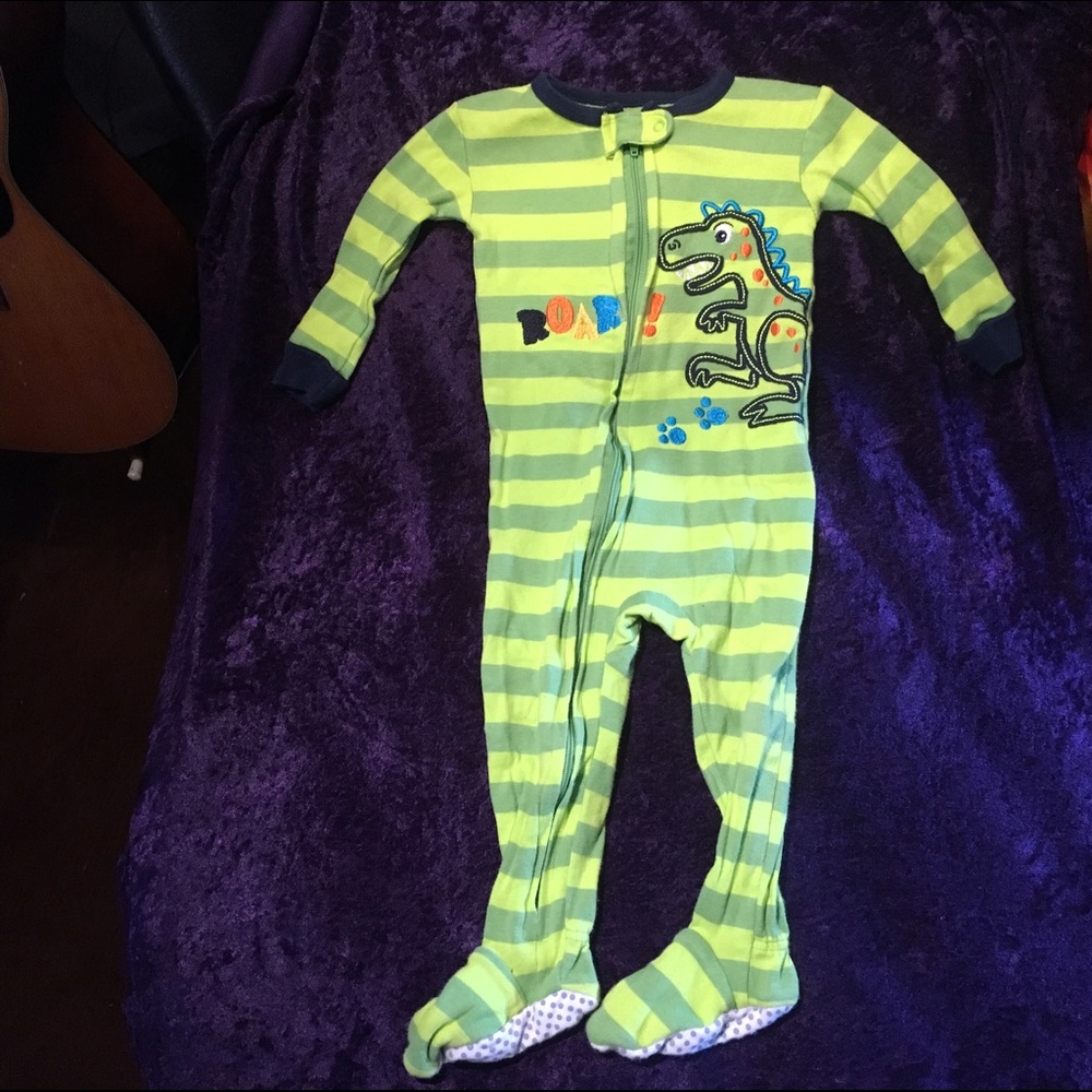 Adorable striped Dino pj's