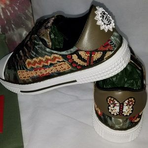 Valentino Tie Dye Hand Embroidered/Beaded Sneakers