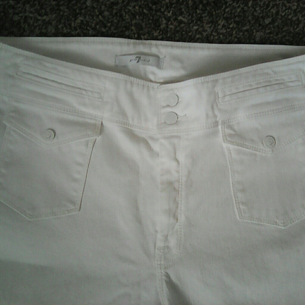 7 For All Mankind White Flair Leg Jeans