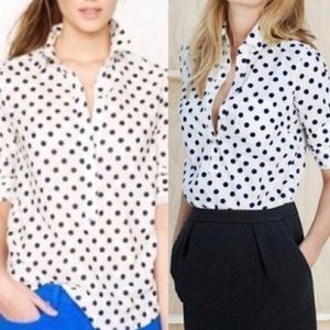 J.Crew Jacquard Dot Popover shirt, XXS