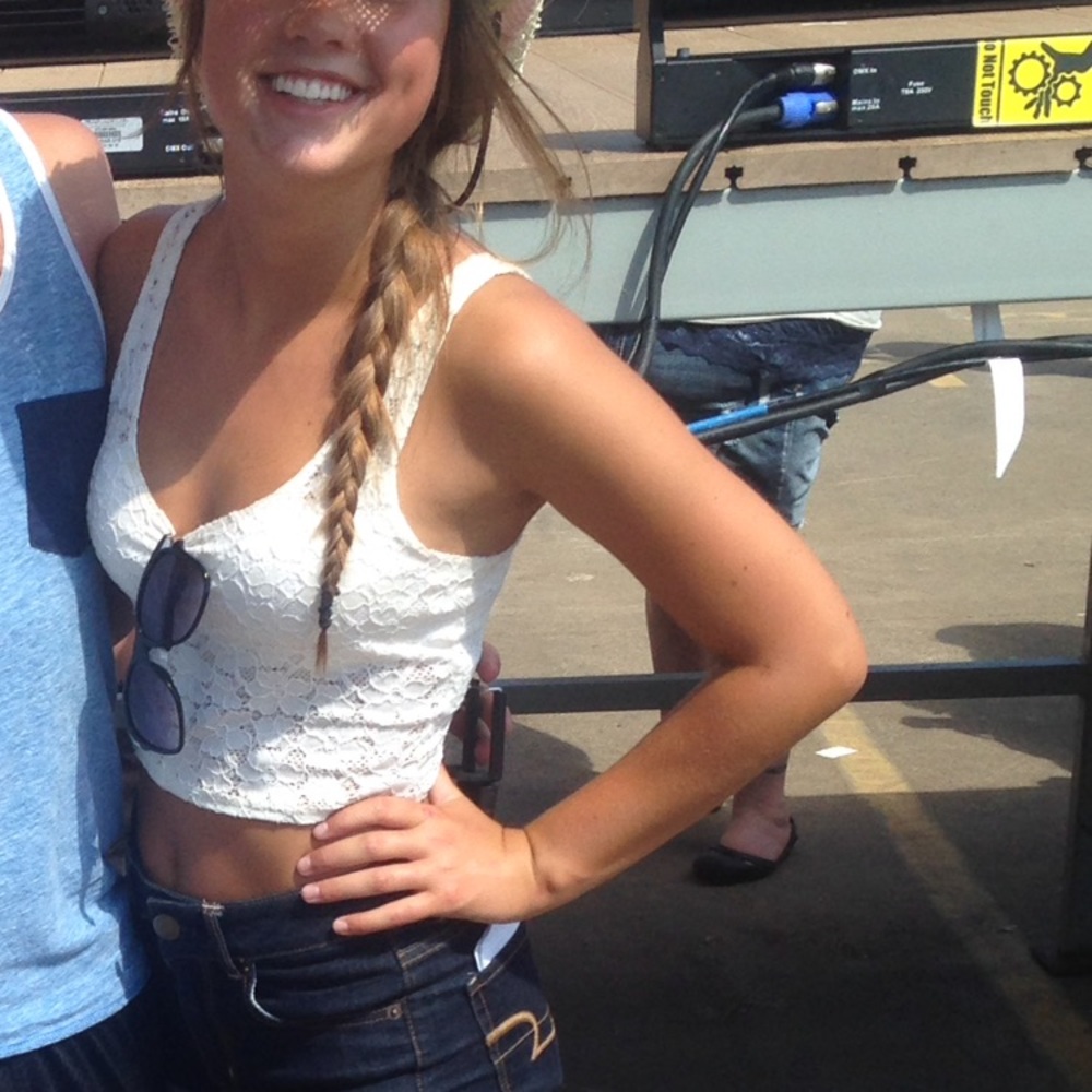 White lace Hollister (size xs) crop top