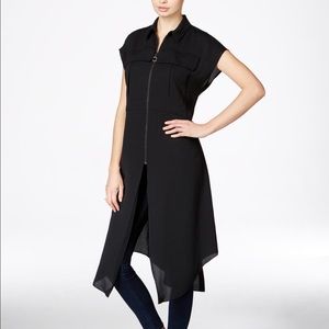 Rachel Roy Black Long Utility Top