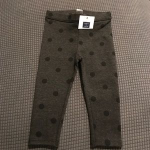 Janie and Jack grey with polka dot leggings NWT