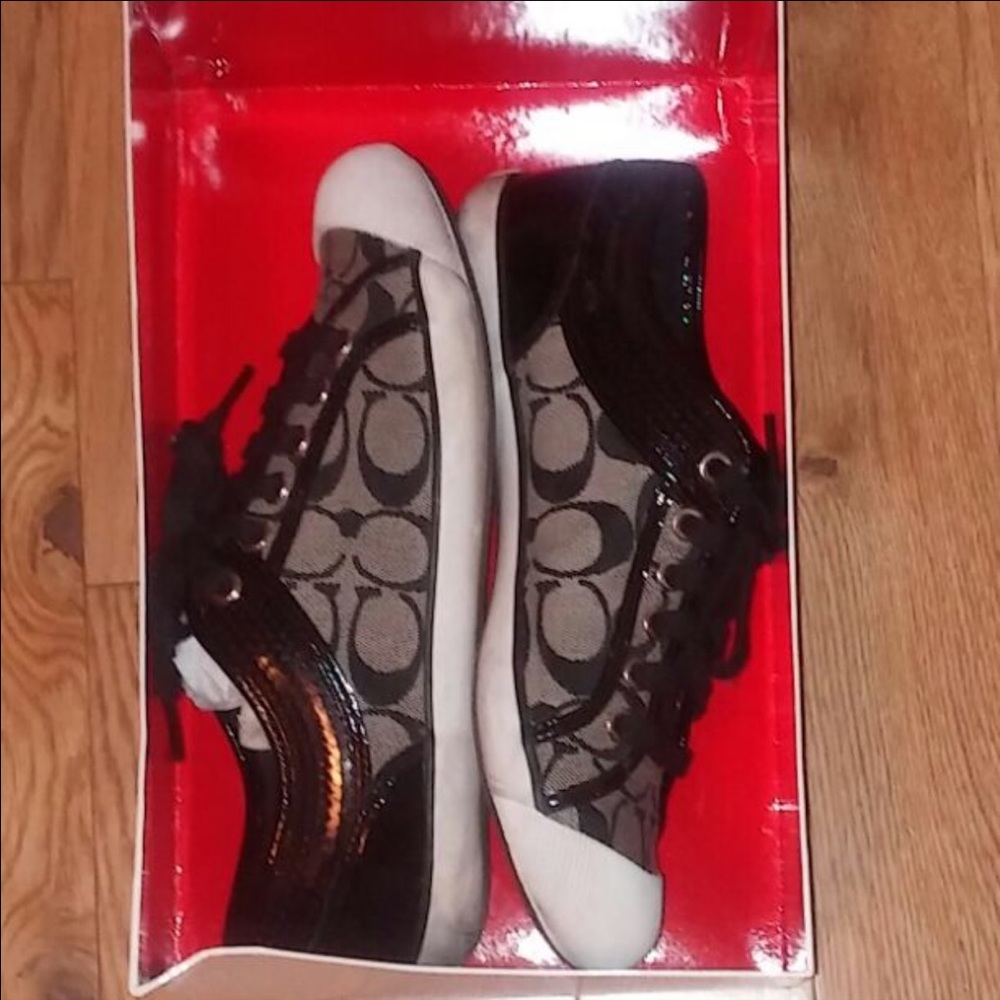 Black and White Coach Sneakers