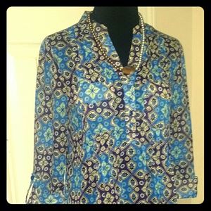 Zac & Rachel Blue Multi-Color Blouse