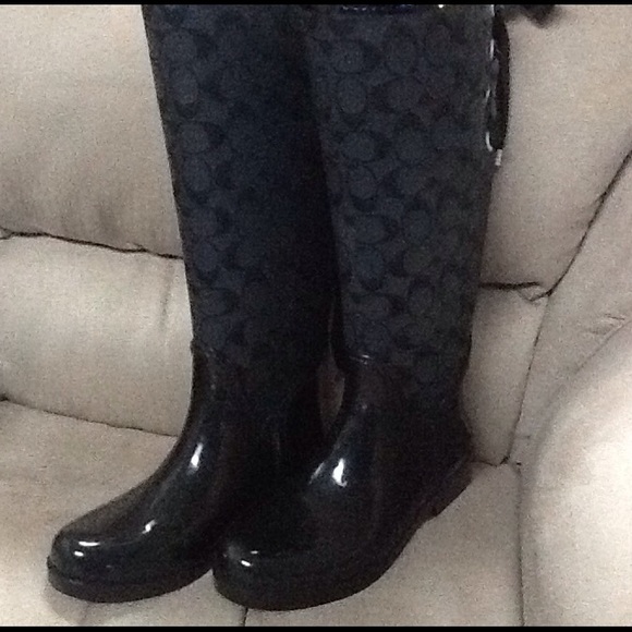 Coach Shoes - Coach Tristee Black Rain Boots