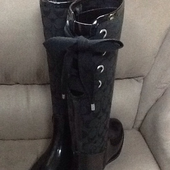 Coach Tristee Black Rain Boots - Picture 2 of 4