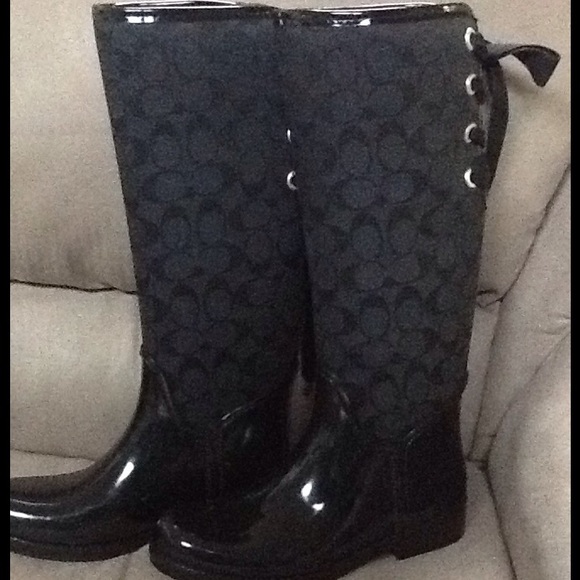 Coach Tristee Black Rain Boots - Picture 3 of 4