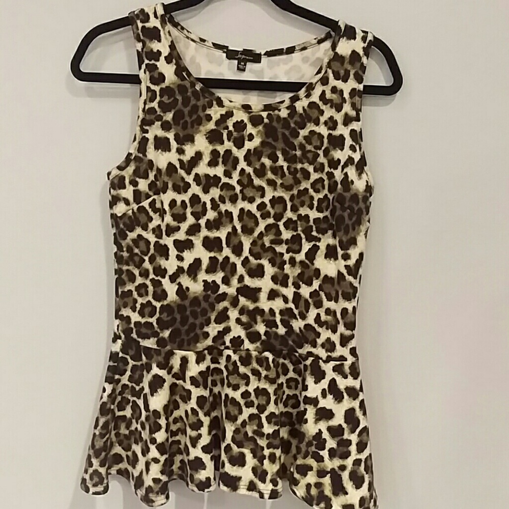 Leopard print peplum top