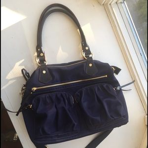 MZ Wallace Belle bag in navy with gold hardware