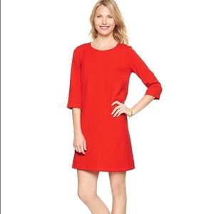 Tomato red shift dress. Very mod!