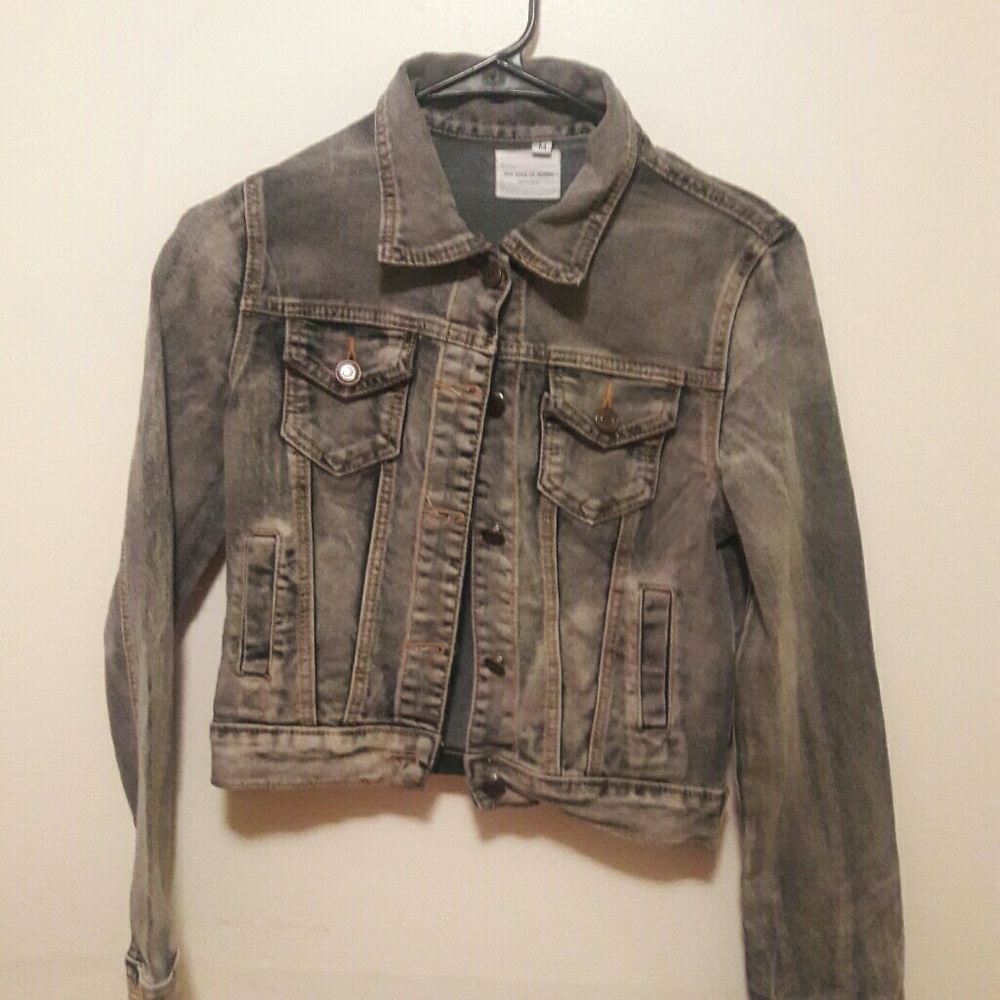 Faded black denim jacket