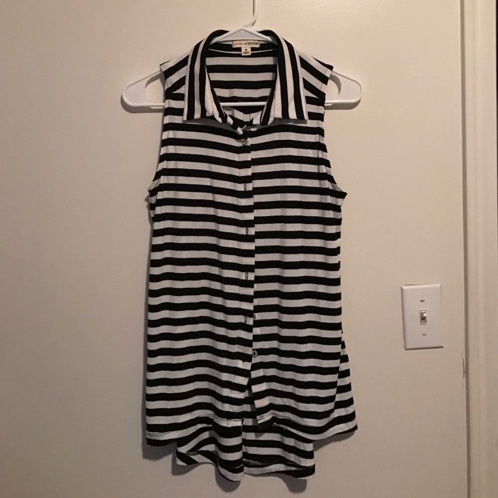 Striped Button Tank