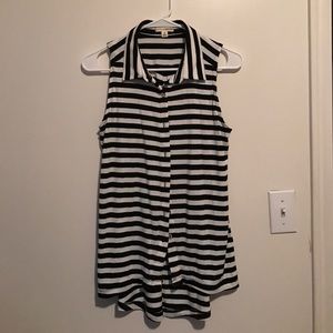 Striped Button Tank