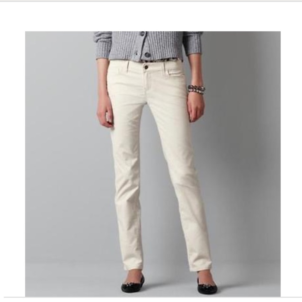 LOFT white corduroy modern skinny pants