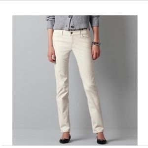 LOFT white corduroy modern skinny pants