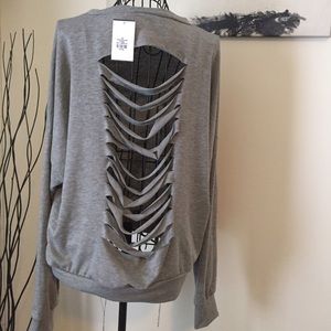 Fringe open back top.