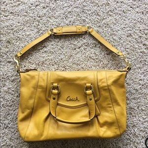 Coach genuine leather coach purse gold
