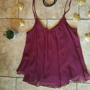 NWOT Burgundy flowy crop top
