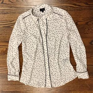 White Button Down with Black Polka Dots