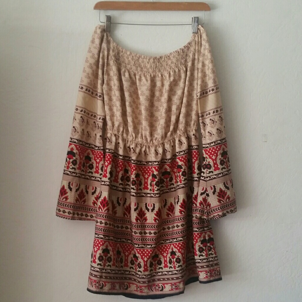 Hollister Off the Shoulder Patterned Dress