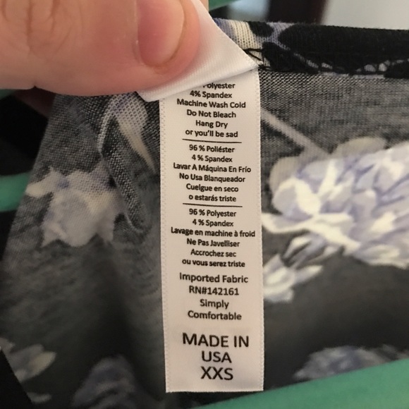 Lularoe XXS Floral Perfect Tee - Picture 3 of 4