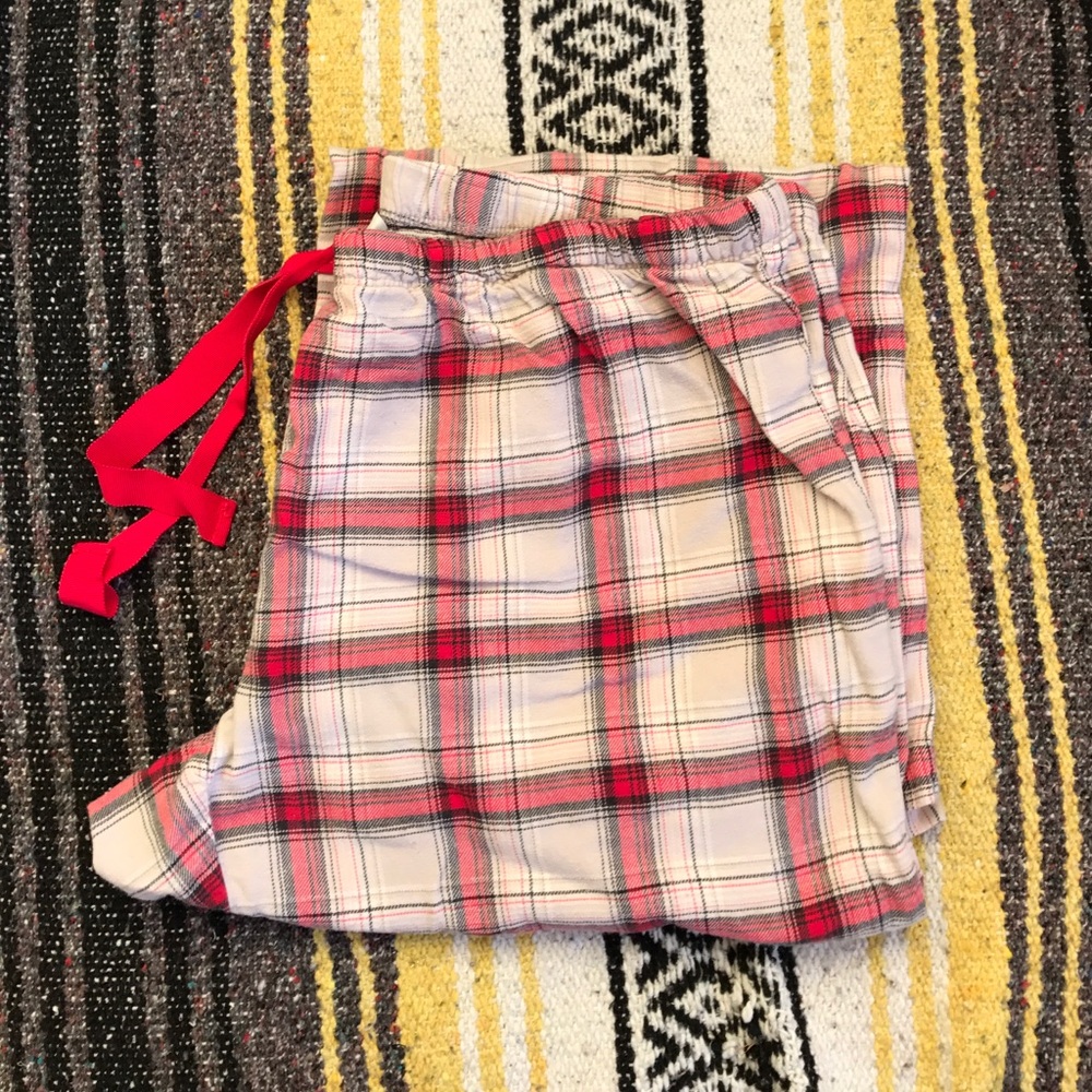 Pink plaid flannel pajamas!