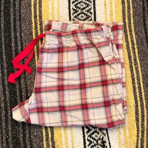 Pink plaid flannel pajamas!