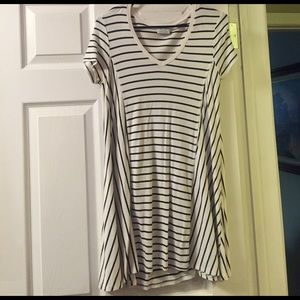 Black and white striped dress