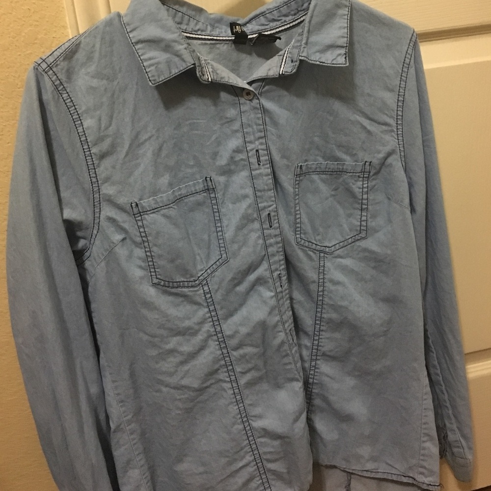 light blue women's button up
