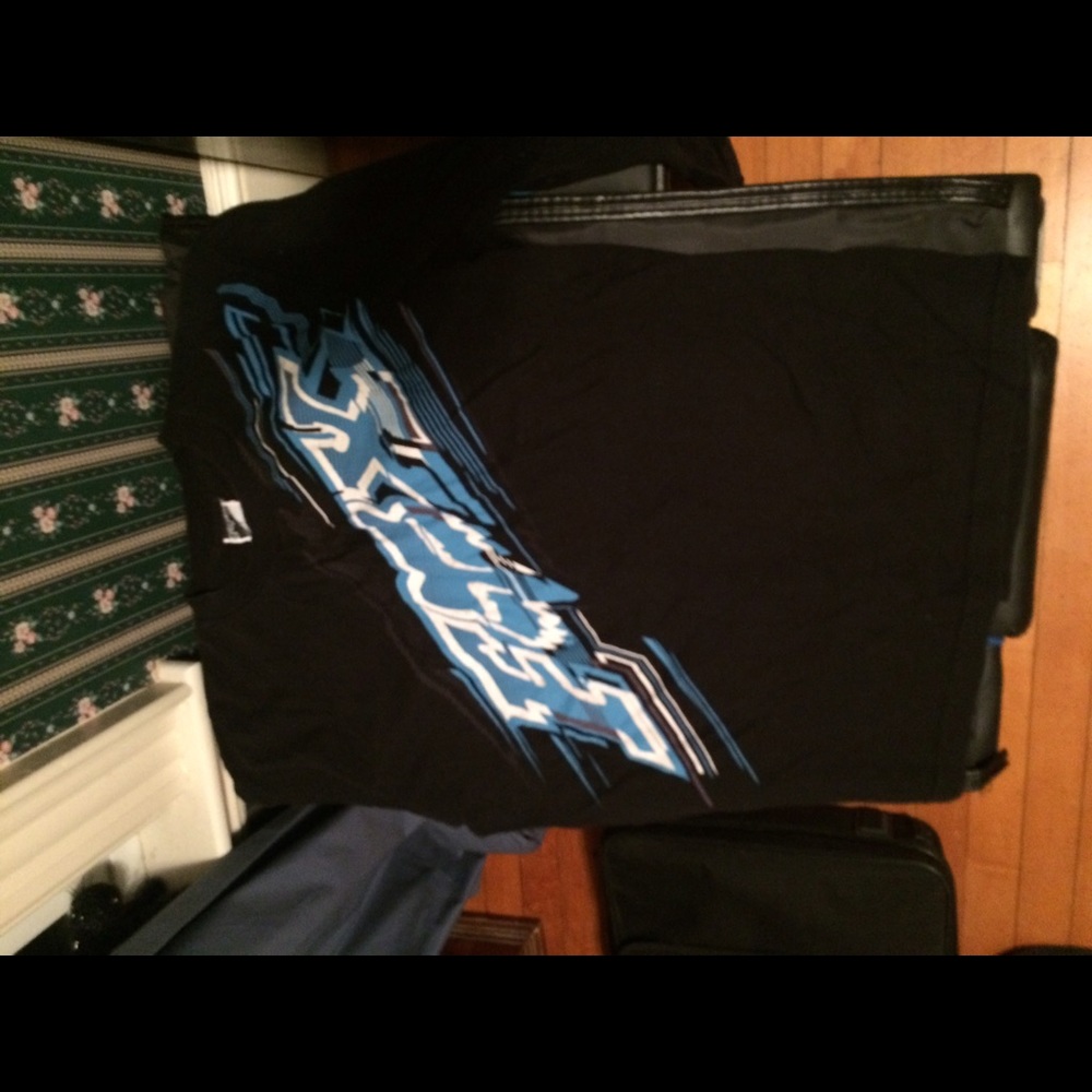 Black and blue lettering FOX shirt