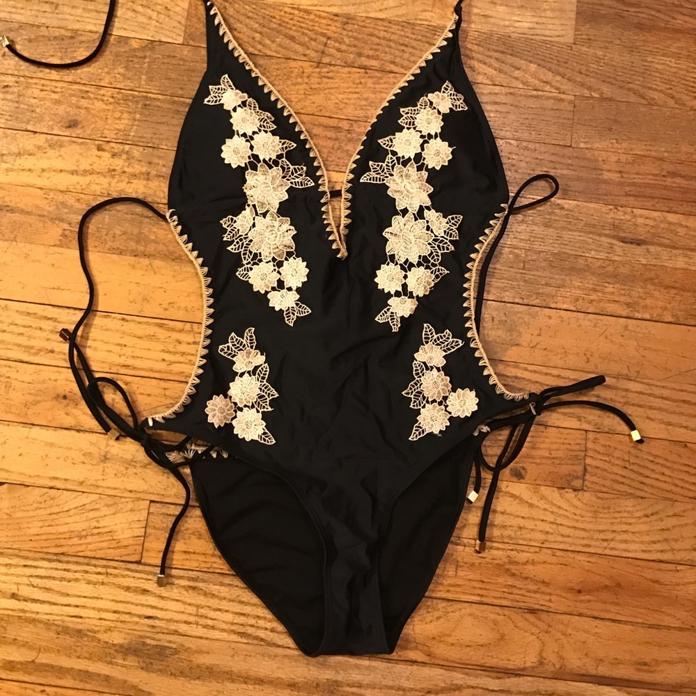 River island mono-kini with crochet