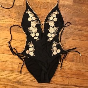 River island mono-kini with crochet