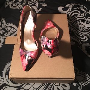 Floral Pointed-Toe Heels