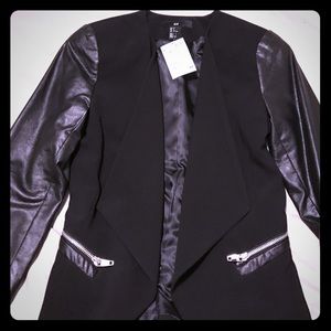 Faux leather slv H&M suit jacket