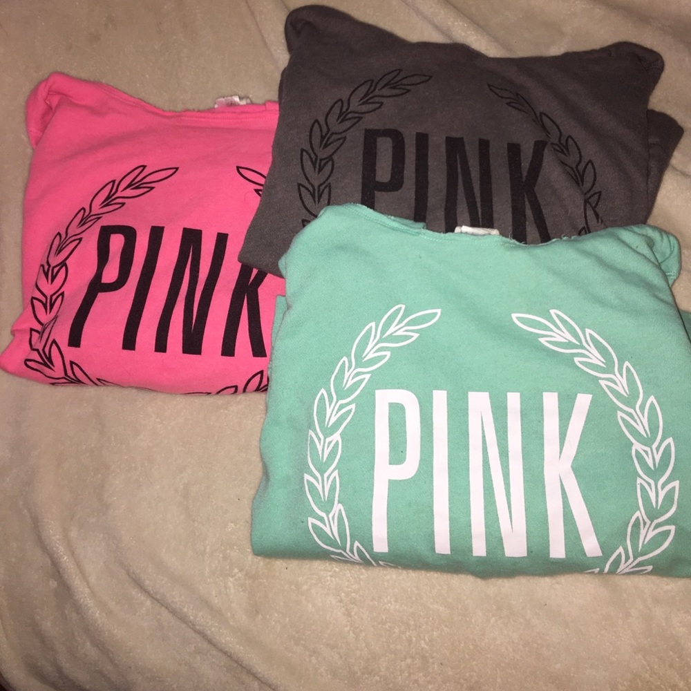 3 VS Pink sweatshirts