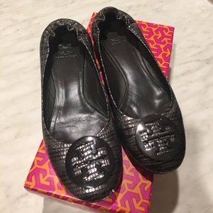 Tory Burch Reva Snake Print Flats