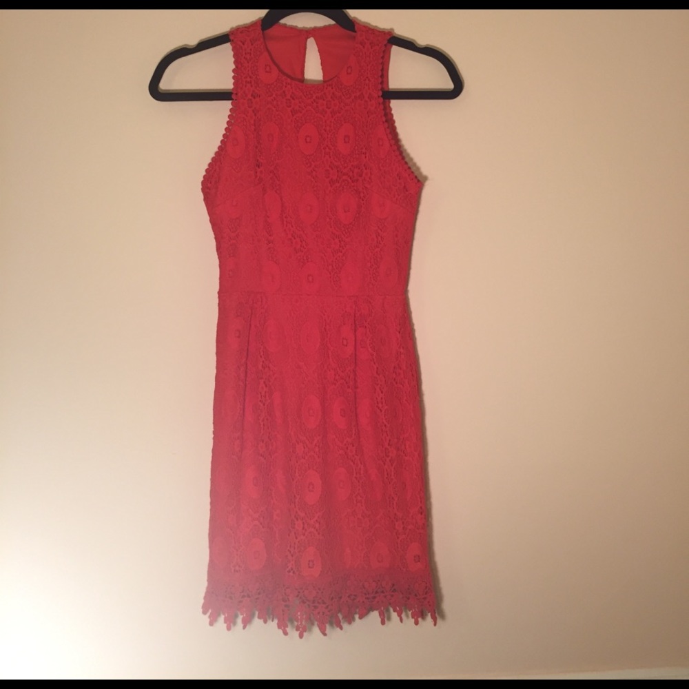 Red lace dress