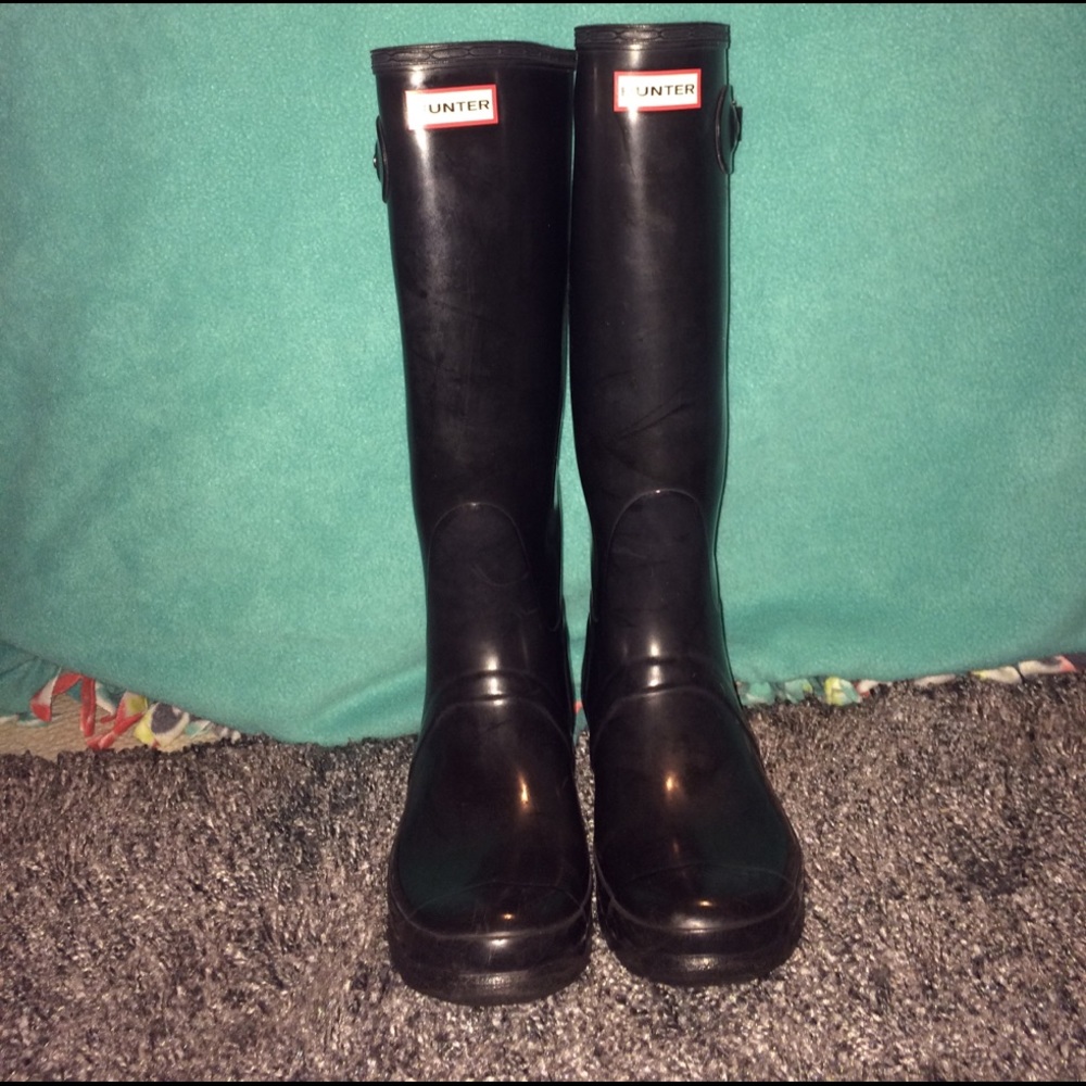 Hunter Tall Black High Gloss Rain boots