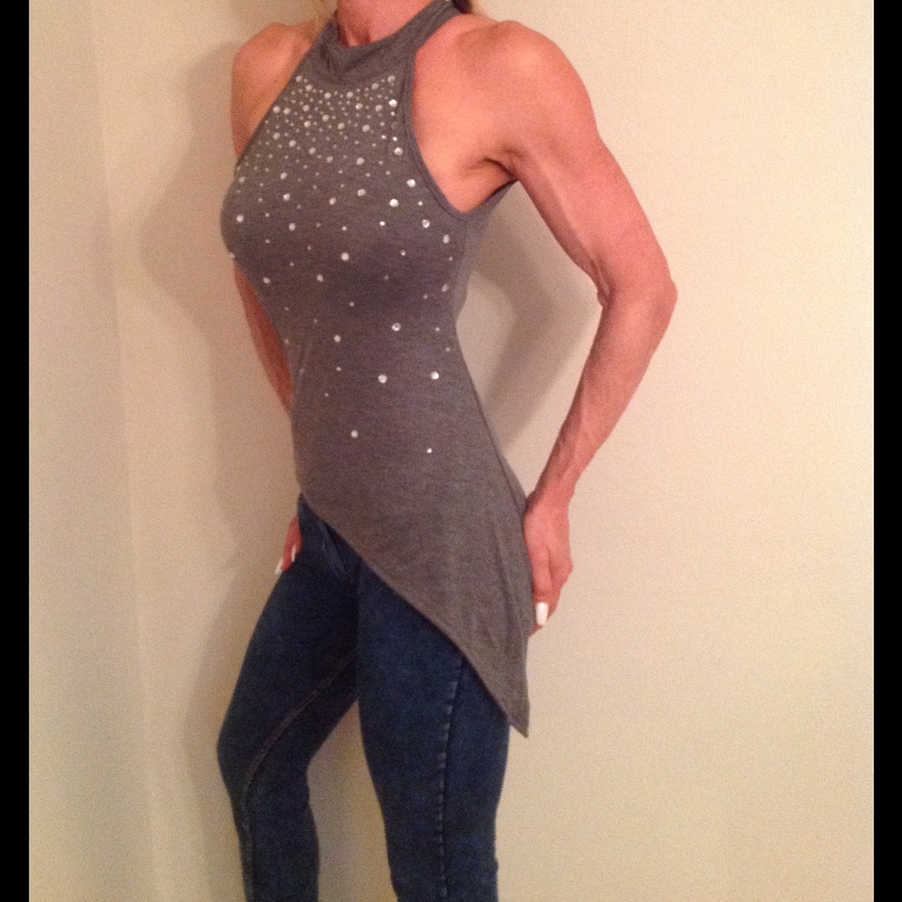 SOLD-SOLD- jeweled high-neck top, not available.