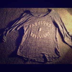 Gray lace long sleeve shirt.