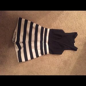 Criss cross top black and white romper