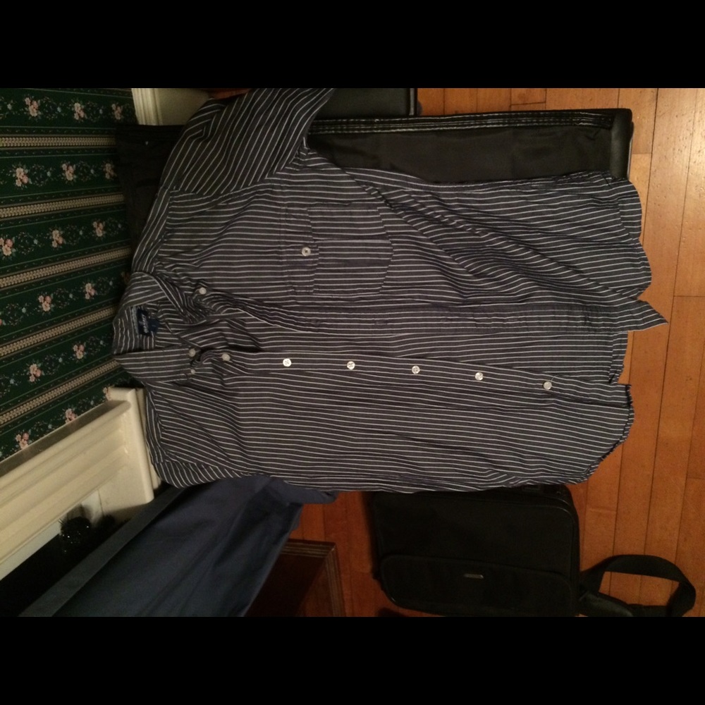 Black and white button-up shirt