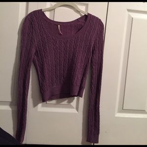 Free People knit, cropped long sleeve