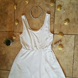 White chevron skater dress
