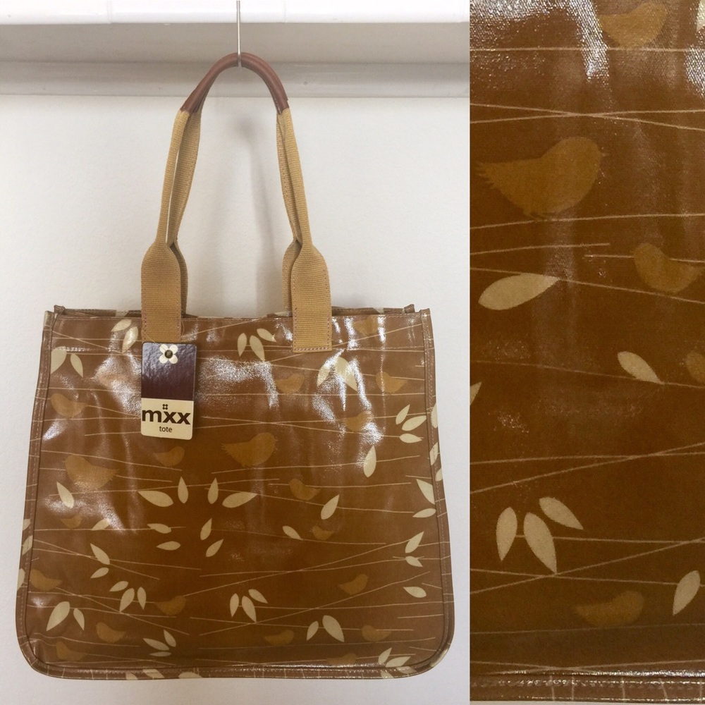 Laminated Birdie Canvas Tote