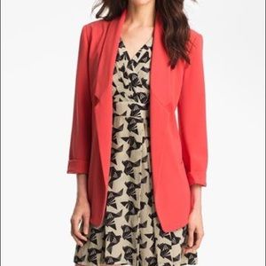Eliza J red soft oversized open blazer