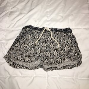 Black print shorts
