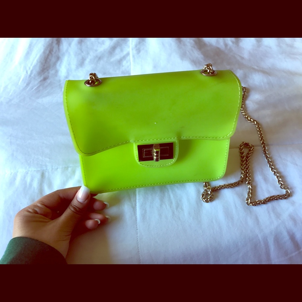 Lime green cross body bag