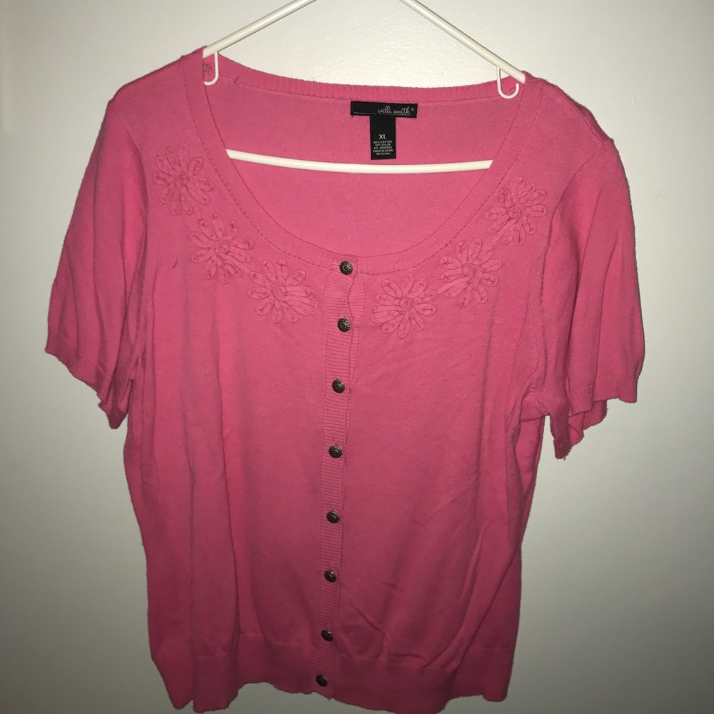 Pink flower trim